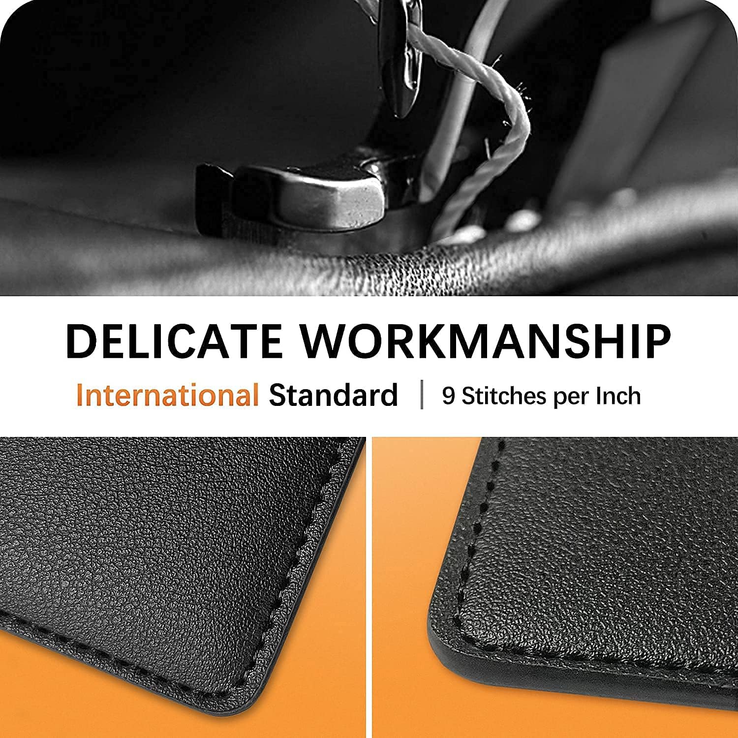 Leather Phone Wallet, Stick On Card Holder for Back of Phone Case - Compatible with Most Cell Phones (iPhone, Samsung) - 2Pack Black